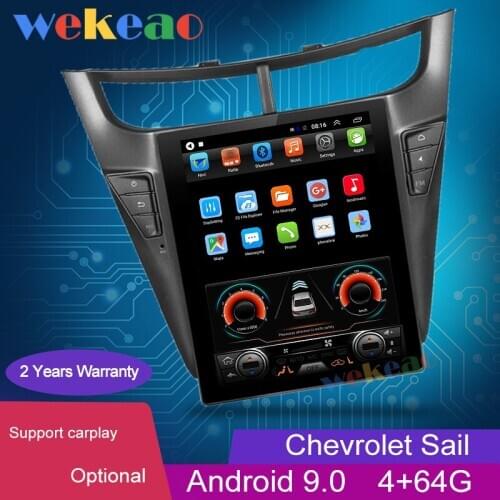 Wekeao Vertical Screen Tesla Style 10.4'' Android 9.0 Car Dvd Multimedia Player GPS Navigation Car Radio For Chevrolet Sail 4G