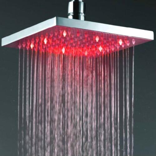 X15221 - Luxury Brass Led Shower Head, 8 Inch Rainfall Shower Head with Led light