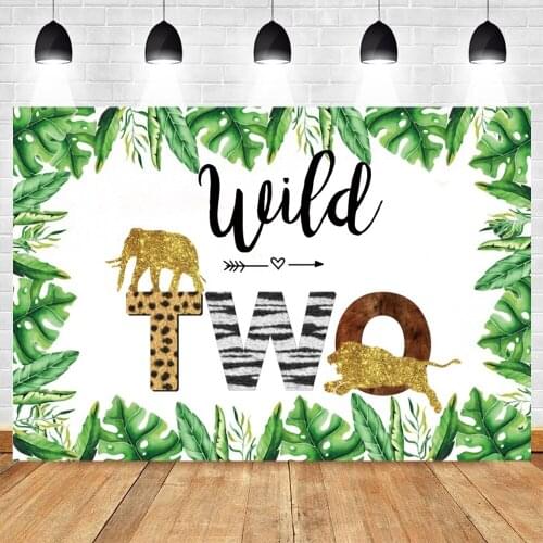 Yeele Summer Backdrop Baby BIrthday Photography Wild Animals Green Leaf White Background Photocall Photo Studio Photophone
