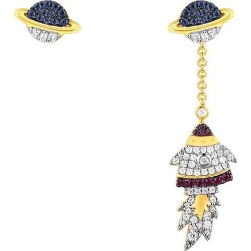 Womens high quality personality rocket Star Earrings Fashion Trend