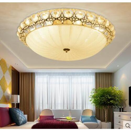 European-style gold round crystal ceiling lamp bedroom dining room study kitchen led lighting aisle corridor lighting fixture