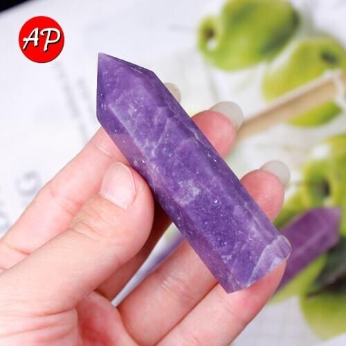 1PC Natural Purple Cloud Mother Quartz Magic Wand Crystals Hexagon Pillar Clinopyroxene Home Decor Modern Decoration Gift