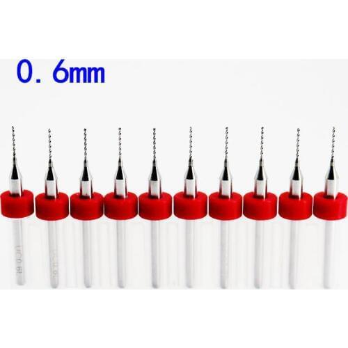 10pcs 0.6mm PCB mini drill Bit tungsten steel carbide for print circuit board cnc drill Bits Attachments for engra