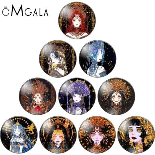 Cartoon Korea Princess girls 10pcs 12mm/14mm/18mm20mm//25mm Round photo glass cabochon demo flat back Making findings