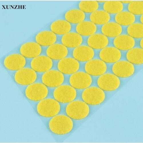 100 Pair yellow Diameter Nylon Fabric Sticky Back Round Coins Hook and Loop Self Adhesive Fastener Dots Tapes hook loop tape