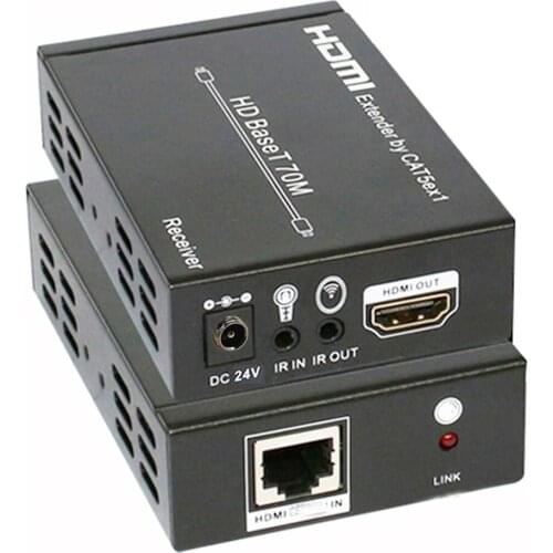 4K 3D HDBaseT HDMI 1.4V Extender Transmitter + Receiver 70M Over Cat5e/Cat6 with IR Function