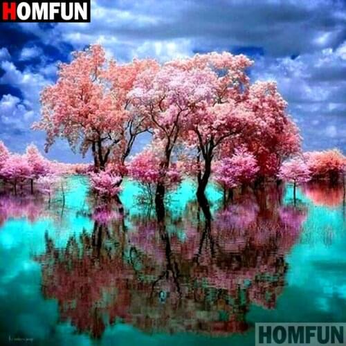 HOMFUN Full Square/Round Drill 5D DIY Diamond Painting "Flower tree scenery" 3D Embroidery Cross Stitch 5D Decor Gift A17293