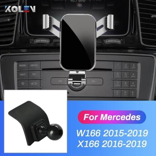 Car Mobile Phone Holder For Mercedes Benz W166 GLE 2015-2019 X166 GLS 2016-2019 ML GL Auto GPS Gravity Bracket Navigation Stand