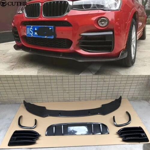 F26 X4 Carbon Fiber car body kit front lip rear diffuser PU fog light cover for BMW F26 X4 2015-2016