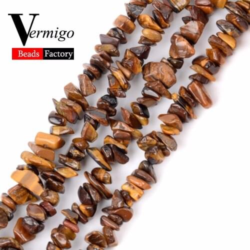 3-5-8-12mm Natural Yellow Tiger Eye Irregular Gravel Beads Chip Beads For Jewelry Making Diy Necklace Bracelet 16inches Minerals
