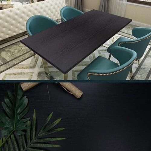 Black Wood Grain Thickening Wallpaper Boeing Film Furniture Cabinet PVC Stickers Kitchen Wallpaper Vinyl Self-adhesive Kitc H7L3