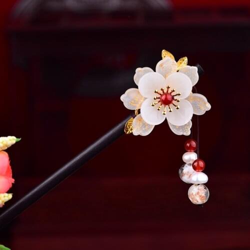 Retro Coloured Glaze Flower Princess Hair Stick Trend Elegant Super Fairy Hair Jewelry Original Distinctive Dignified Step Shake