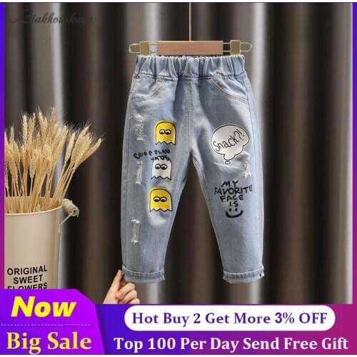 Ripped Jeans For Girls Spring Autumn Children Trousers Kids Boys Jeans Girls Denim Pants For Boys Toddler Jeans Kids Clothes