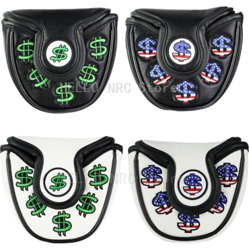 Golf Head Covers for USA America 1Pcs Mallet Putte PU Leather Magnetic Closure