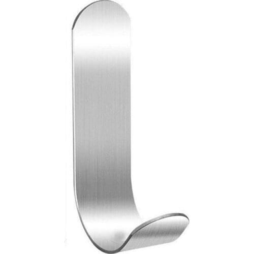 Stainless Steel J-hook Door Wall Clothes Towel Hook Pasted Metal Bathroom Bracket Kitchen Bathroom Accessories