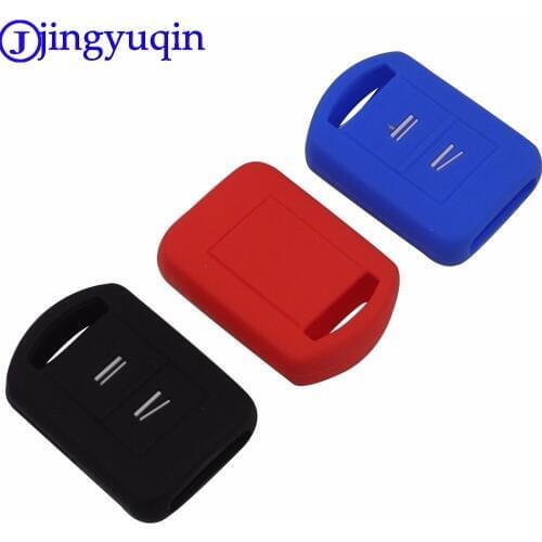 Jingyuqin 10ps 2 Buttons Remote Key Cover Case Silicone Fob For Vauxhall Opel Corsa Agila Meriva Combo Car-Styling