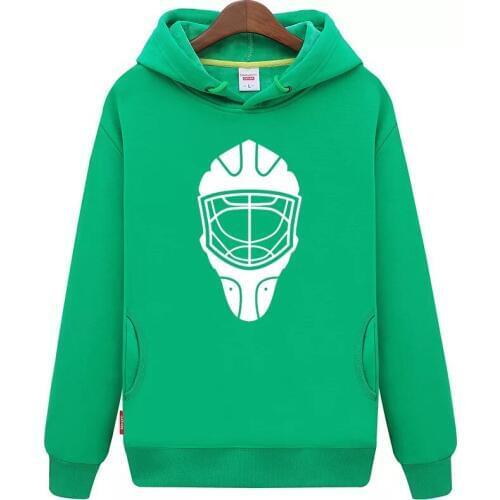 Cool Hockey Free shipping cheap unisex green hockey hoodies Sweatshirt with a hockey mask for men & women