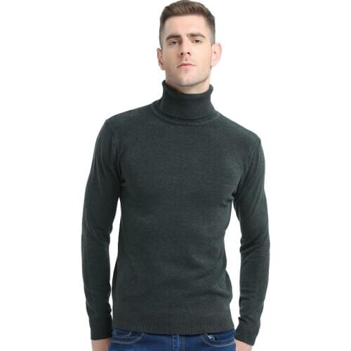 2020 New Autumn Winter Brand Sweater Mens Turtleneck Slim Pullover Solid Color Knitted Sweater Men