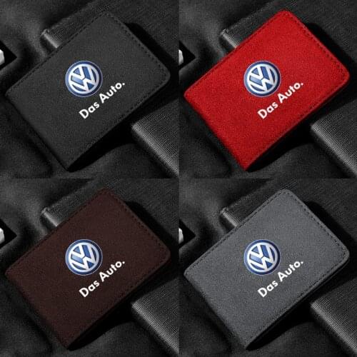 Soft Fur Auto Driver License Bag Genuine Leather Cover For Vw Car Accessories Driving Documents Card Credit Holder Travel Wallet