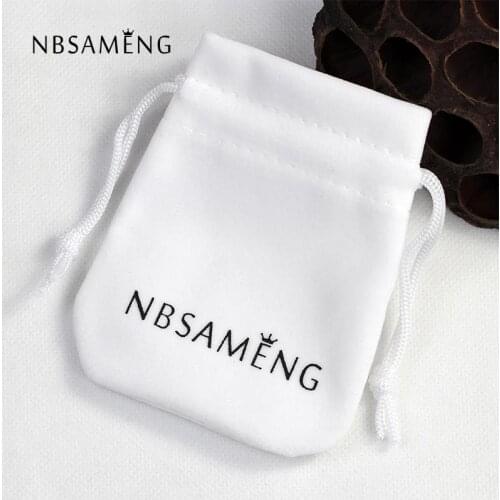 NBSAMENG Brand 10piece/lot White Flannelette Gift Bag Pouches for Necklace Bracelet Earring Jewelry Packaging BX005