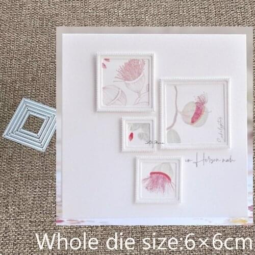 New Design Craft Metal stencil mold Cutting Dies 4pcs squares decoration scrapbook die cuts Album Paper Card Craft Embossing