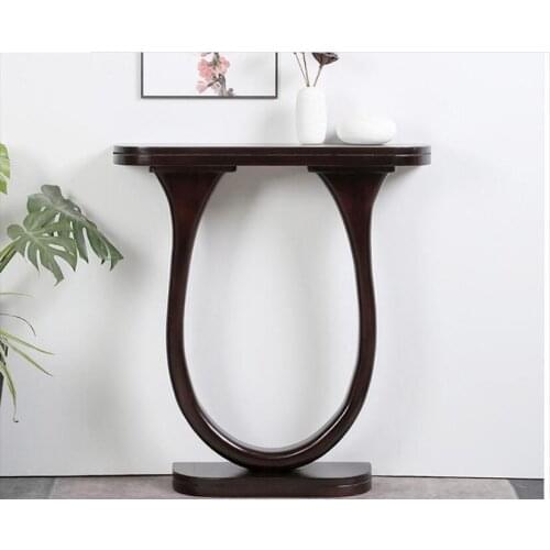 Semicircle porch table against the wall, super narrow small table, aisle, decorative cabinet, shelf at the end of the corridor