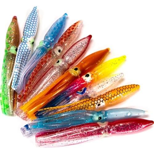 10pcs 8cm Soft Lure Squid Artificial Bait Lures Octopus Tuna Sailfish Baits