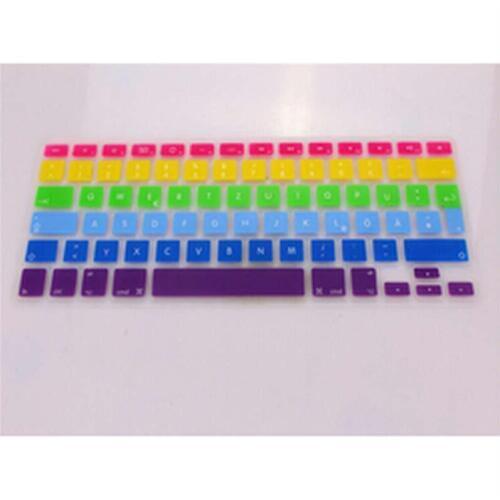 Rainbow German Silicone KeyboardX10 Cover Skin protector sticker for MacBook Pro 13 15 17 A1278 A1398 UK/EU free fast ship