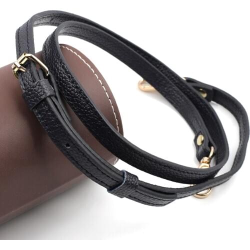 Genuine Leather Adjustable Bags Strap Detachable Shoulder Handle Replacement Gold Buckle Bag Accessories for Women Girls Belts