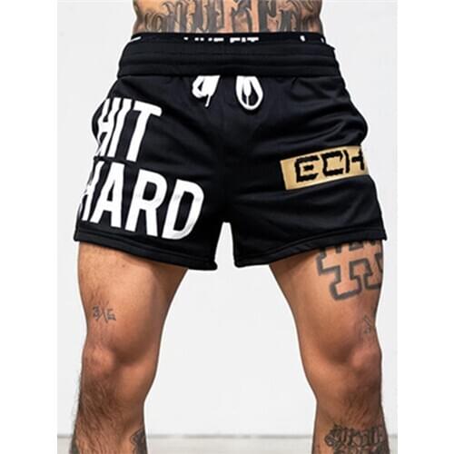 2021 New Muscular Fitness Outdoor Running Shorts Fashion Casual Mens Stretch Basketball Training Pants Print Track Short Pants