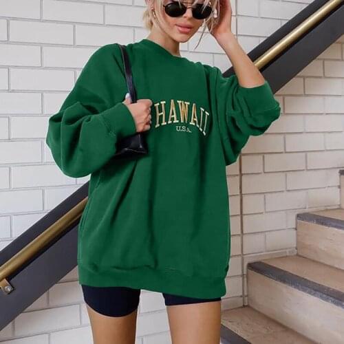 Womens Sweatshirt Casual Hoodies Sweater,2021 Autumn New Fashion Adults Autumn Letter Print Long Sleeve Round Neck Sweatshirt