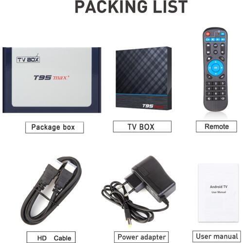 T95 MAX Plus 20pcs S905X3 amlogic Android 9.0 TV Box 4g 64g/4g 32g/2g 16g 8K 2.4G 5G Wifi HDR Bluet00th Y0utbe