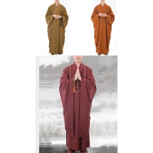 Unisex high quality buddhist zen lay robe meditation suits Shaolin monk kung fu Kesa clothing buddha haiqing