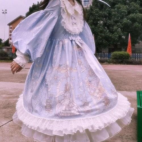 Bella new Spring Summer sweet Lolita Dress Women Kawaii Victorian Tea Party Long Sleeves Lace Gothic Girl Lolita Dresses Cosplay