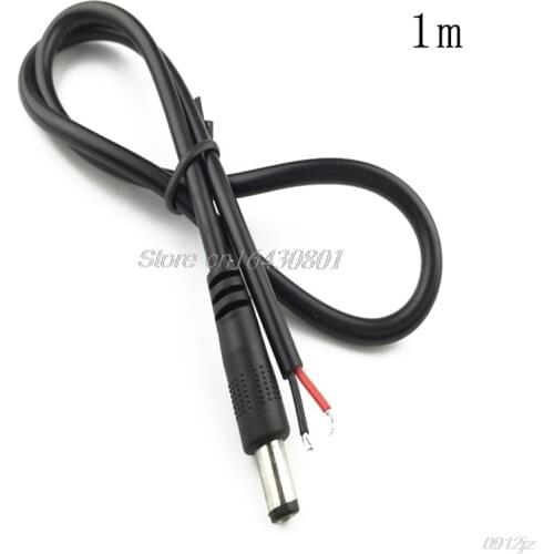 1M DC Power 5.5mm x 2.1mm Male Plug Connector Extension Cord Cable
