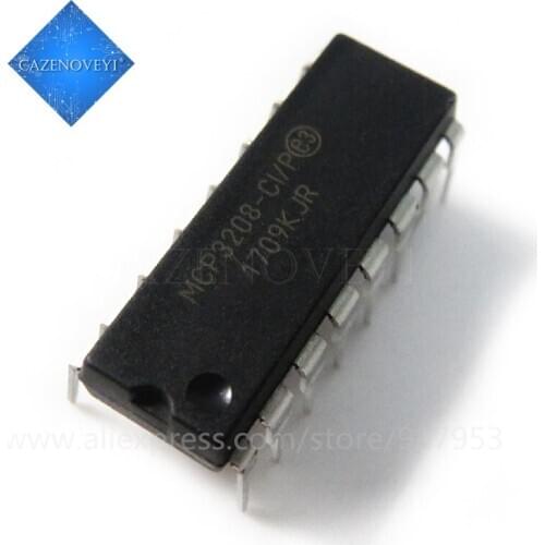 1pcs/lot MCP3208-CI/P MCP3208 DIP-16 In Stock