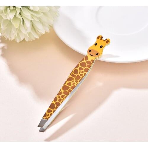 1Pcs Stainless Steel Eyebrow Tweezers Beard Clip Clamp Cute Random Animal Shapes Pincet Eyelash Tongs Hair Removal Makeup Tools