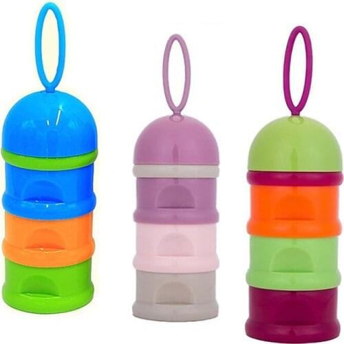 17.5cm 1pc Baby Feeding Portable Newborn Milk Container Infant Kids Formula Milk Powder Three Grid Boxes Mobile Phone Straps
