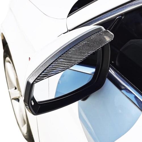 2 Pcs/set Carbon Fiber Texture Car Rearview Mirror Rain Brow Rain Cover Mirror Sunny Rain Cover Rain Board
