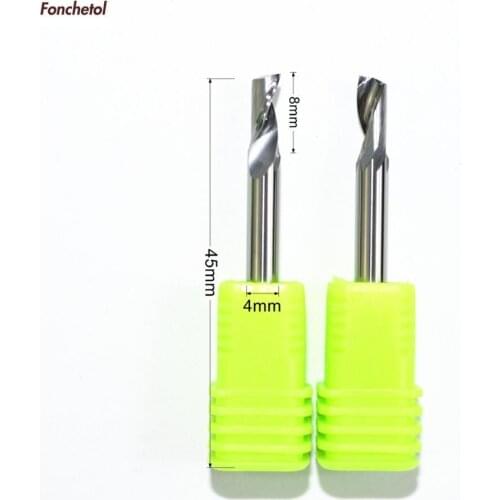 4mm*8mm,CNC solid carbide Aluminum End Mill,tungsten milling cutter,alucobond engraving router bit,1 flute spiral knife