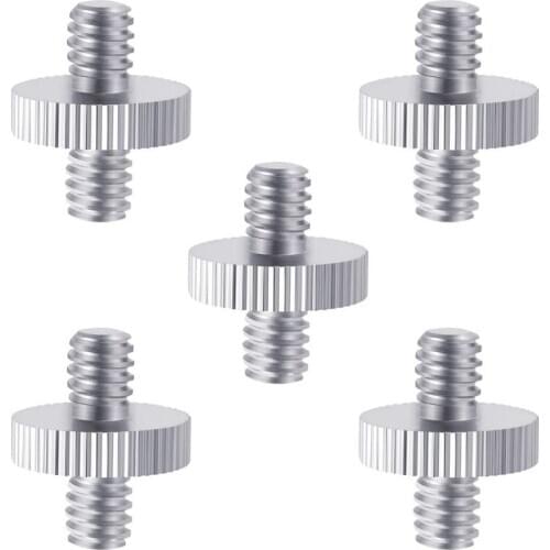 5 Pieces 1/4 inch Male to 1/4 inch Male Metal Threaded Screw Adapter Tripod Screw Converter for DSLR Camera,Tripod,Monopod,Shoul