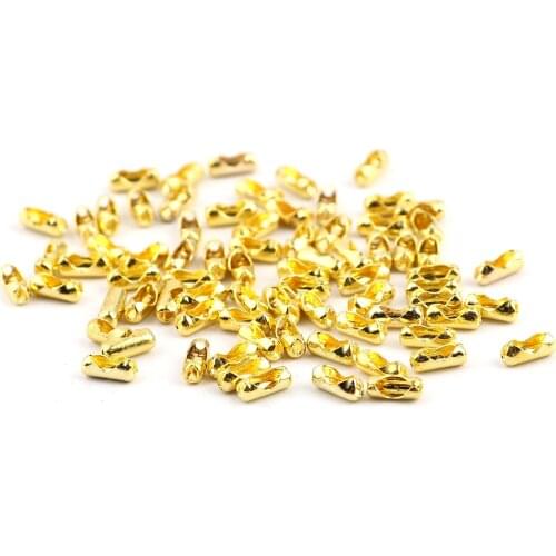 8Seasons Iron Alloy Ball Chain Connectors Gold Color DIY Making Jewelry Findings(Fit 1mm-1.5mm Ball Chain) 6mm x 2.5mm,1000 PCs