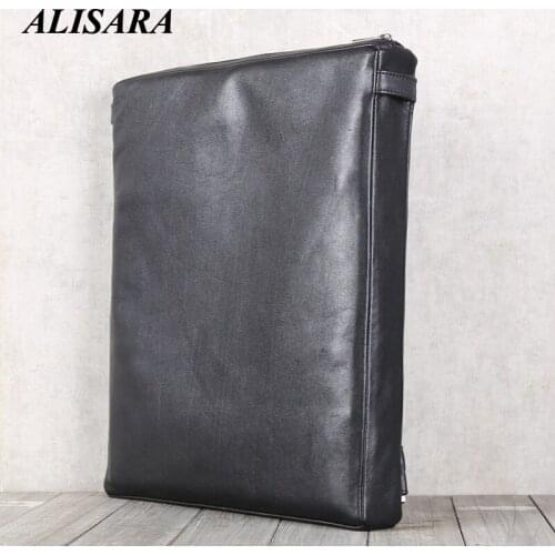 Alisara Backpacks Bag Men First Layer Cow Leather Top End Quality Male Tote Business Laptop Backbag Casual Crossbody Hand Bags