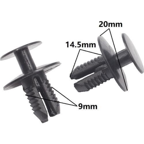 Auto Bumper Retainer Fender Plate Fixed Clamp For Peugeot 9mm Hole Push Type Leaf board Retaining Clips