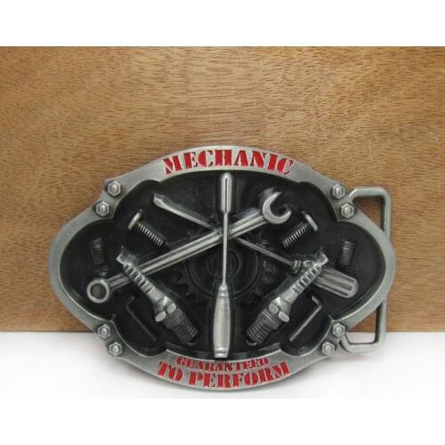 BuckleClub wholesale mechanic tool western cowboy jeans gift belt buckle for men FP-02389 pewter finish 4cm width loop