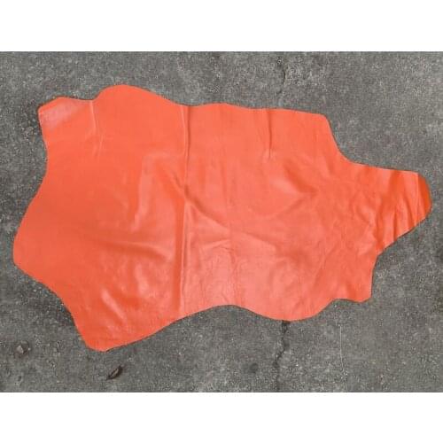 Orange Genuine sheep skin leather raw material whole piece
