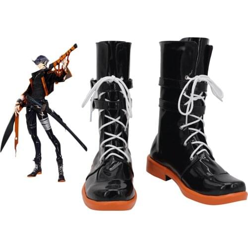Arknights Flamebringer Cosplay Boots Custom Made Black Shoes for Unisex