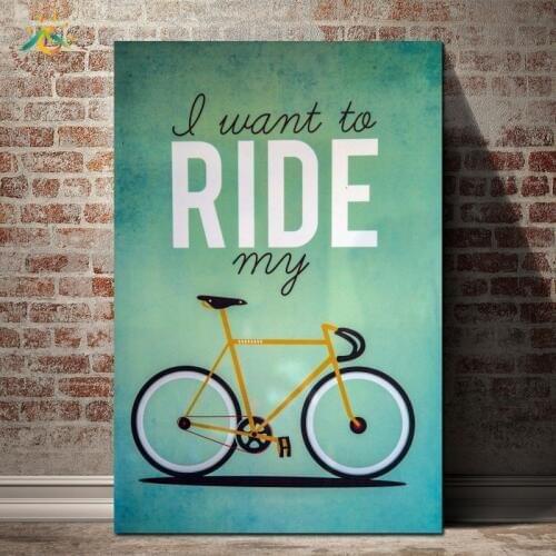 Quotes About Bicycle Wall Art Prints Canvas Art Painting Modular Picture And Poster Canvas Scroll Painting Decoration Home