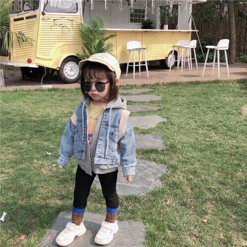 Unisex Baby Kids Coats Fashion Korean Casual Hooded Denim Jackets Coats for Toddlers Childrens Jackets for Girls Boys Autumn
