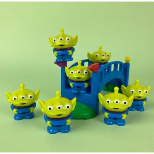 Disney 1pcs 5cm Alien Figures PVC three eye boy Action Figure Doll Anime Kids Toys with Opp Bag